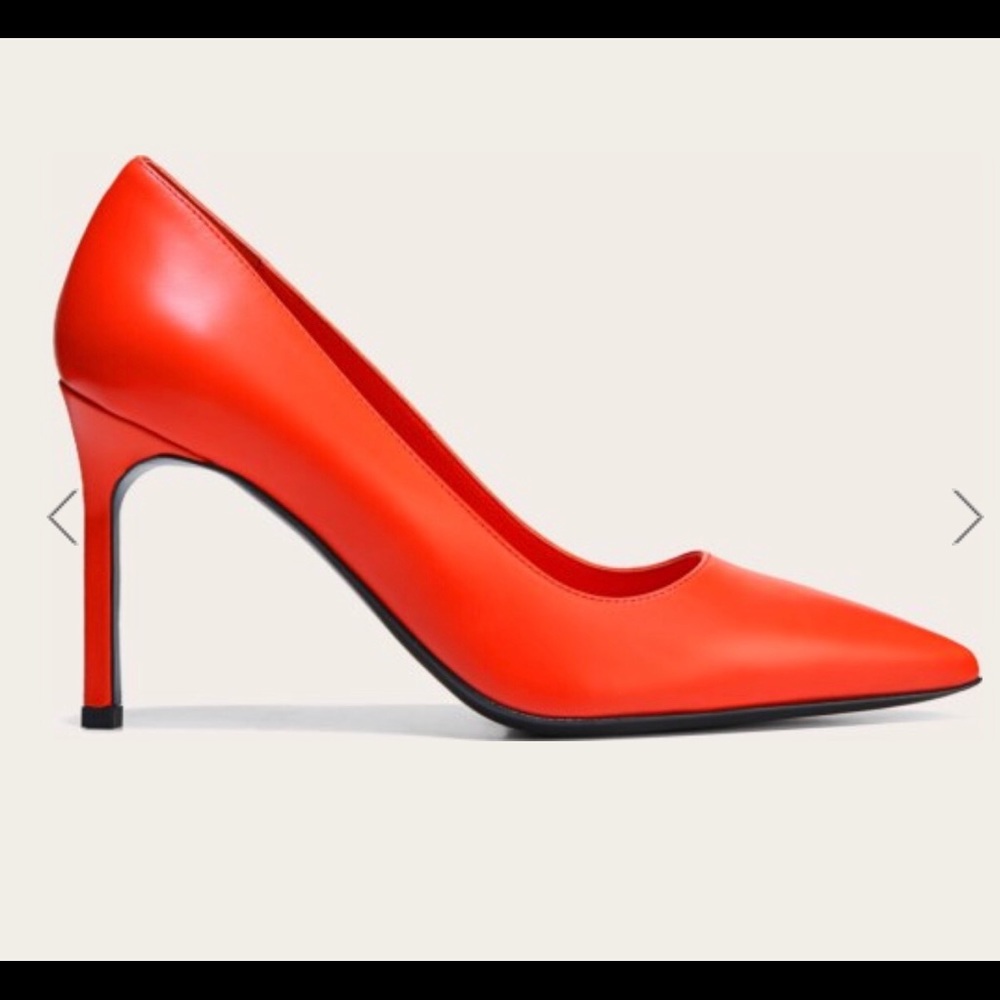 Via Spiga Nikole Hot Orange Leather Pumps